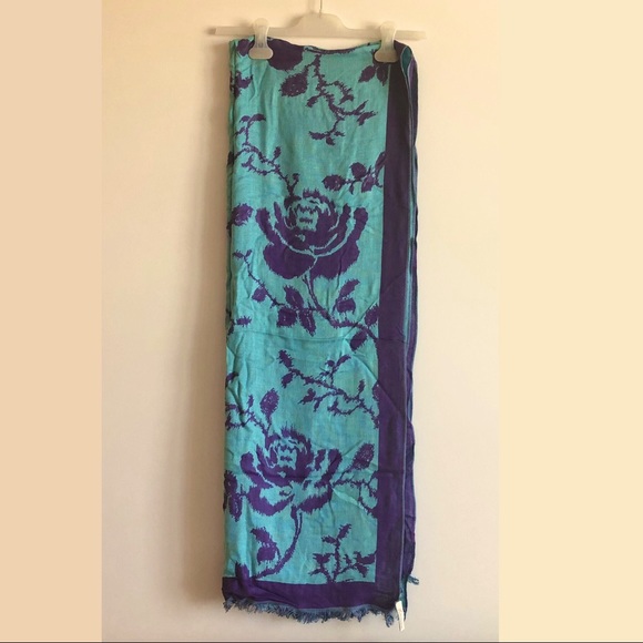 BNWT PURPLE AND TURQUOISE PASHMINA - Picture 2 of 11